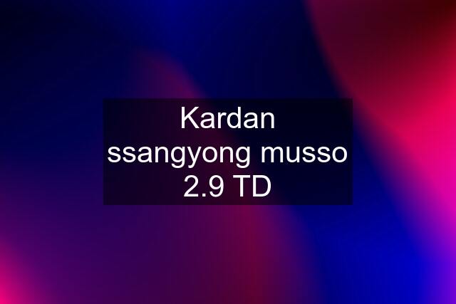 Kardan ssangyong musso 2.9 TD