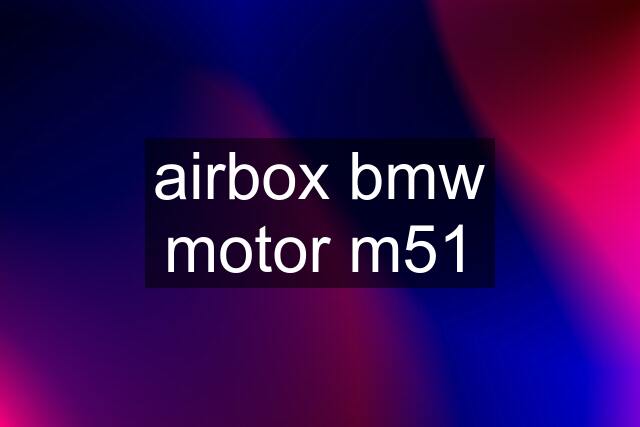 airbox bmw motor m51