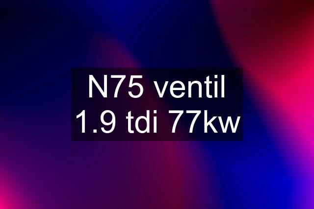 N75 ventil 1.9 tdi 77kw