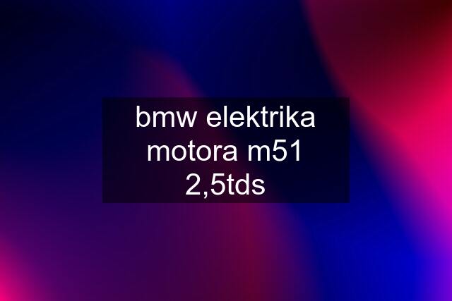 bmw elektrika motora m51 2,5tds