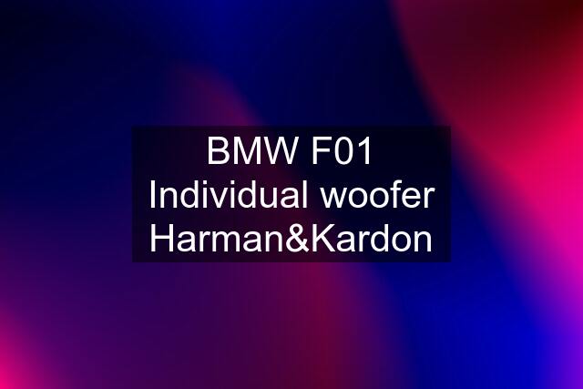 BMW F01 Individual woofer Harman&Kardon