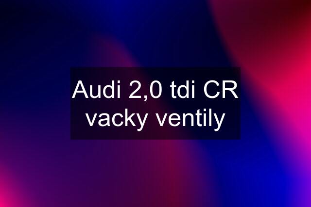 Audi 2,0 tdi CR vacky ventily