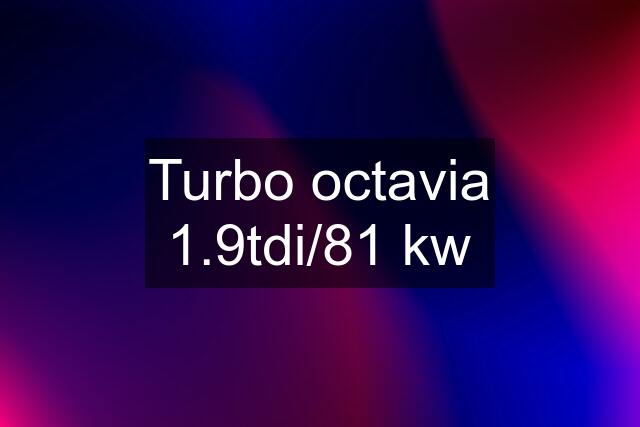 Turbo octavia 1.9tdi/81 kw