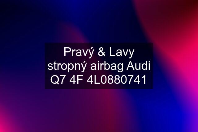 Pravý & Lavy stropný airbag Audi Q7 4F 4L0880741