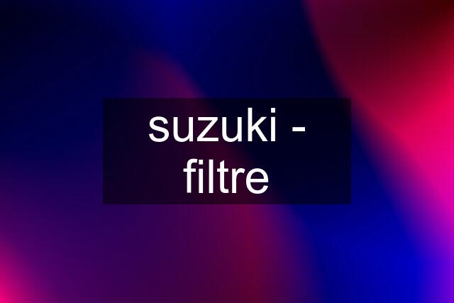 suzuki - filtre