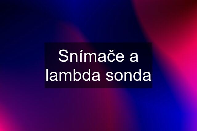 Snímače a lambda sonda