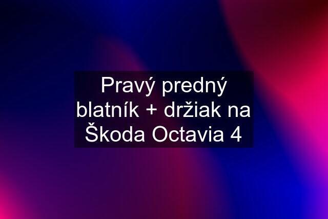 Pravý predný blatník + držiak na Škoda Octavia 4