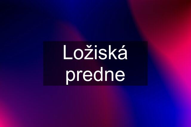 Ložiská predne