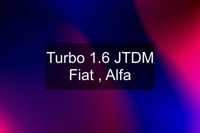 Turbo 1.6 JTDM Fiat , Alfa