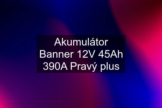 Akumulátor Banner 12V 45Ah 390A Pravý plus