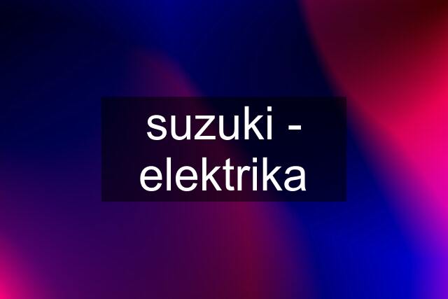 suzuki - elektrika