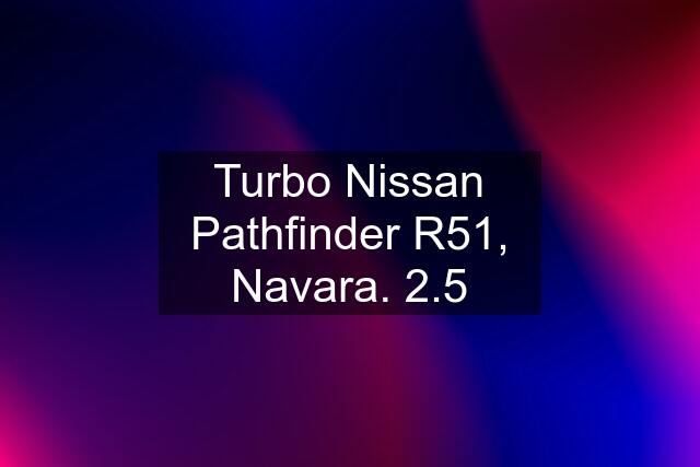 Turbo Nissan Pathfinder R51, Navara. 2.5