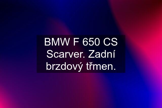 BMW F 650 CS Scarver. Zadní brzdový třmen.