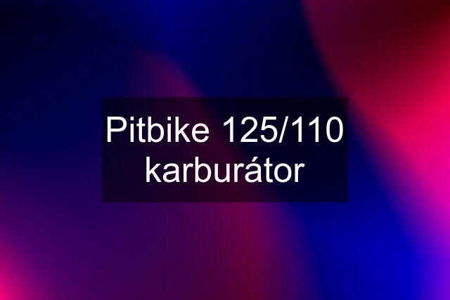 Pitbike 125/110 karburátor