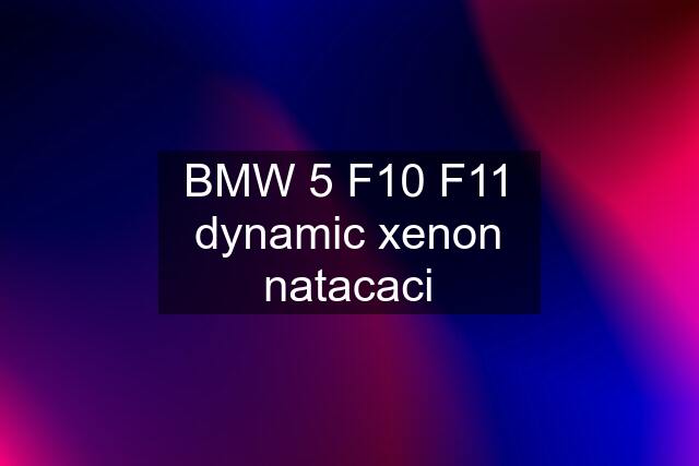 BMW 5 F10 F11 dynamic xenon natacaci