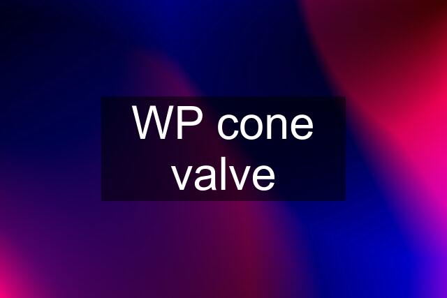 WP cone valve