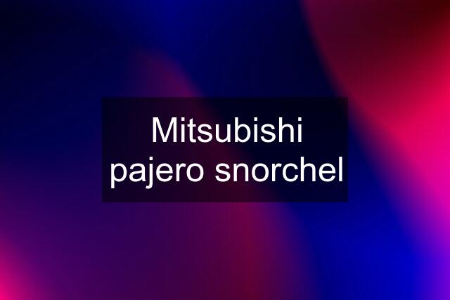 Mitsubishi pajero snorchel