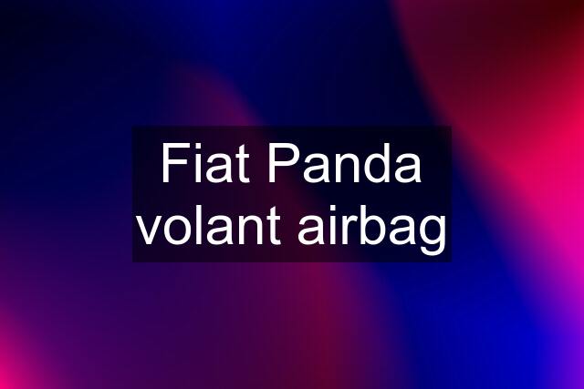 Fiat Panda volant airbag