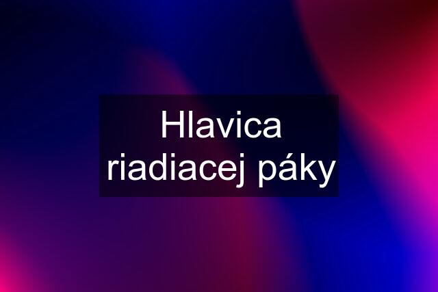 Hlavica riadiacej páky