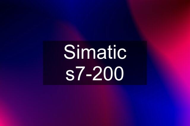 Simatic s7-200