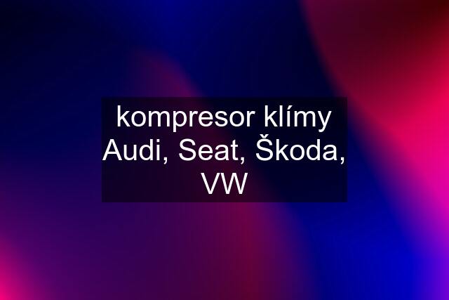 kompresor klímy Audi, Seat, Škoda, VW