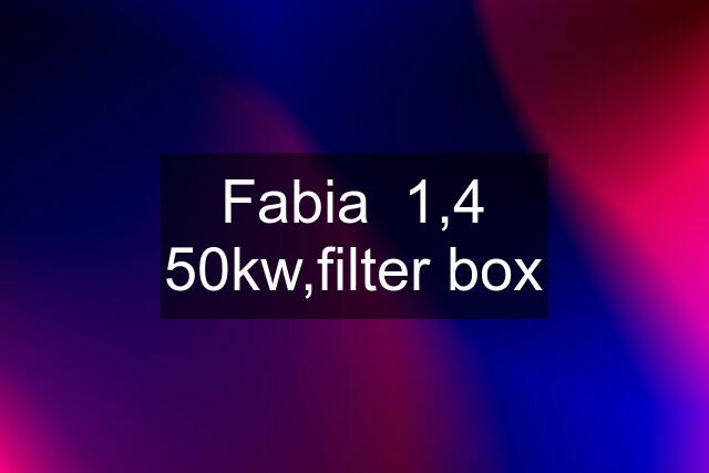 Fabia  1,4 50kw,filter box