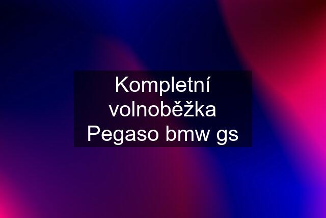 Kompletní volnoběžka Pegaso bmw gs