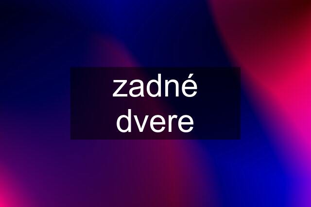 zadné dvere