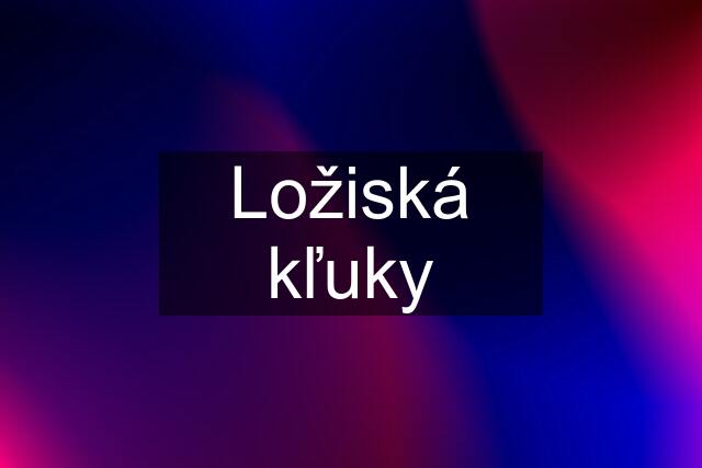 Ložiská kľuky