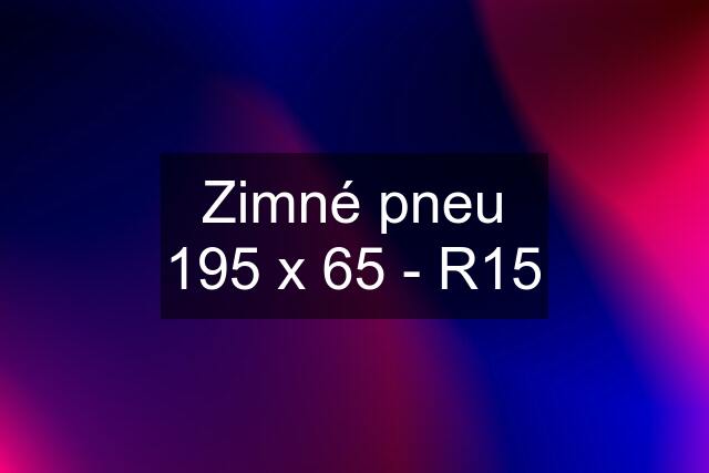 Zimné pneu 195 x 65 - R15