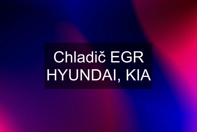 Chladič EGR HYUNDAI, KIA