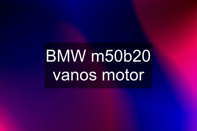 BMW m50b20 vanos motor