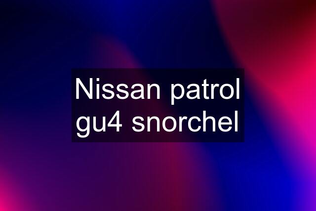 Nissan patrol gu4 snorchel