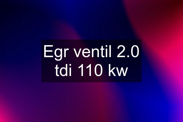 Egr ventil 2.0 tdi 110 kw