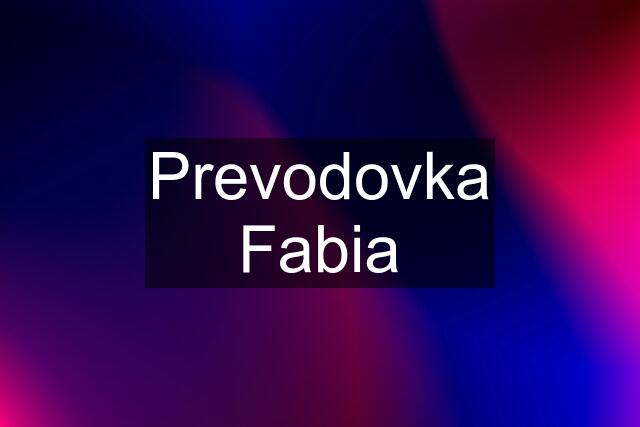 Prevodovka Fabia