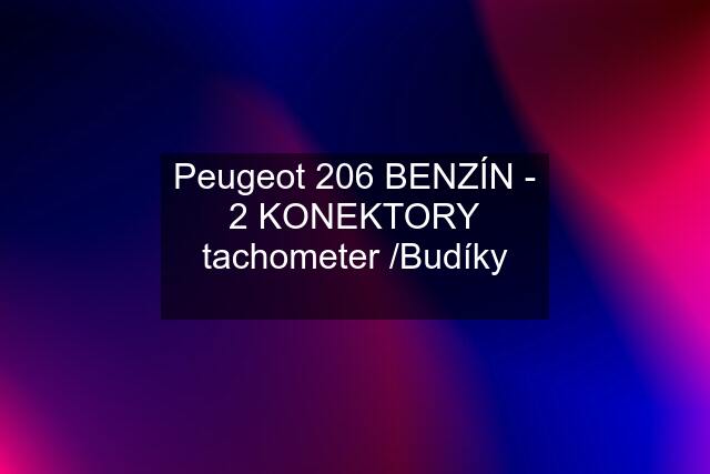 Peugeot 206 BENZÍN - 2 KONEKTORY tachometer /Budíky ✅✅✅