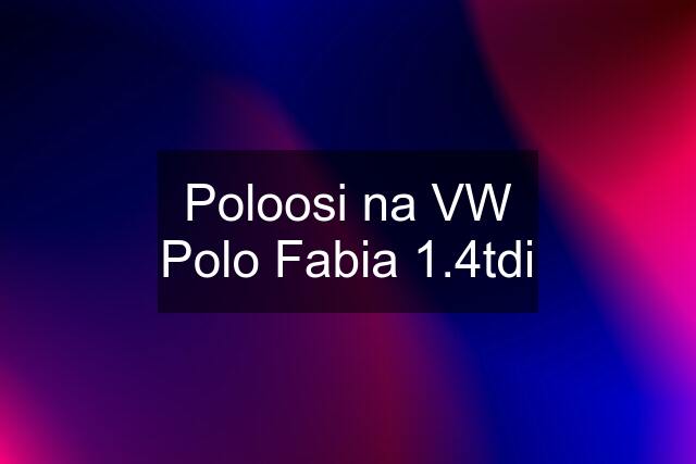 Poloosi na VW Polo Fabia 1.4tdi