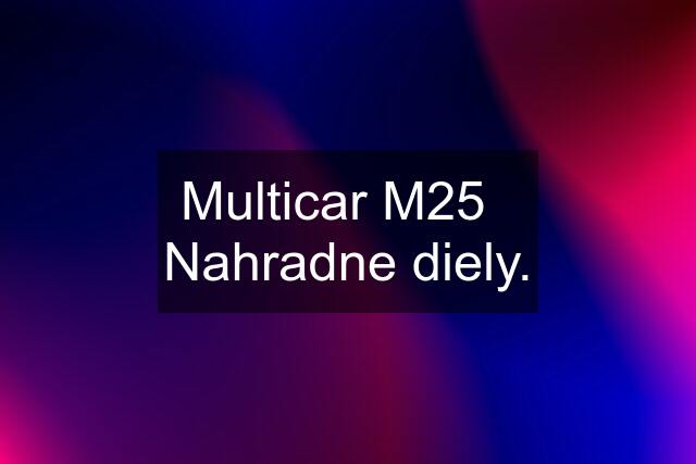 Multicar M25   Nahradne diely.