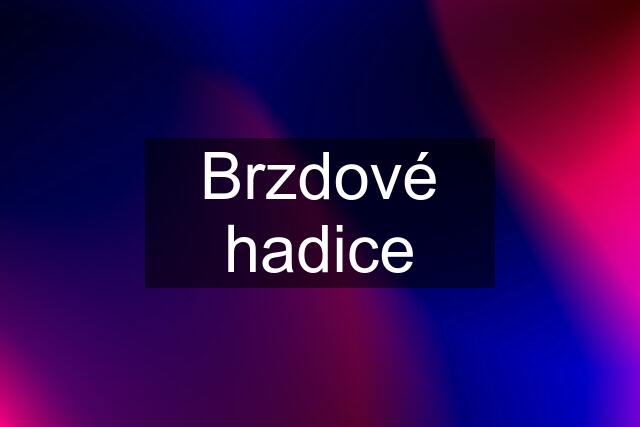 Brzdové hadice