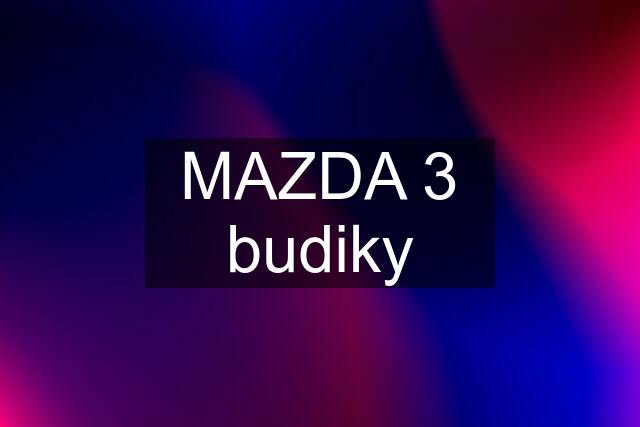 MAZDA 3 budiky