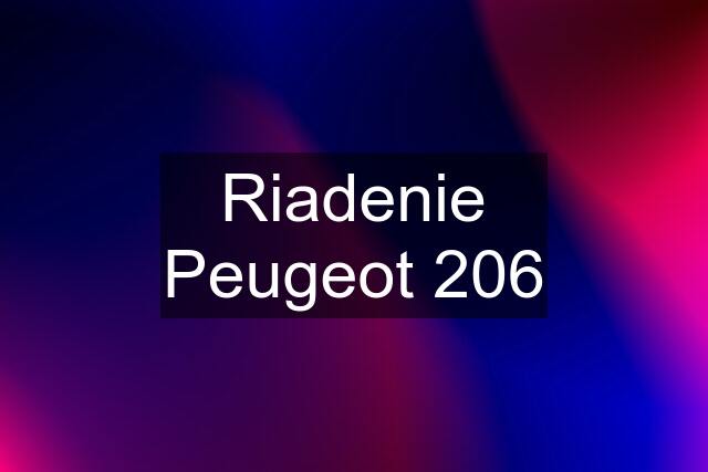 Riadenie Peugeot 206