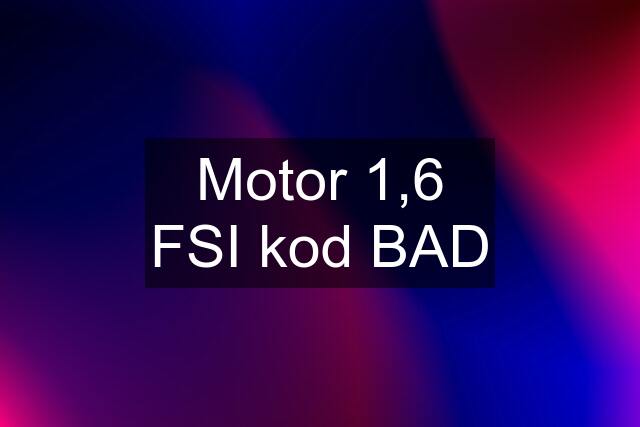 Motor 1,6 FSI kod BAD