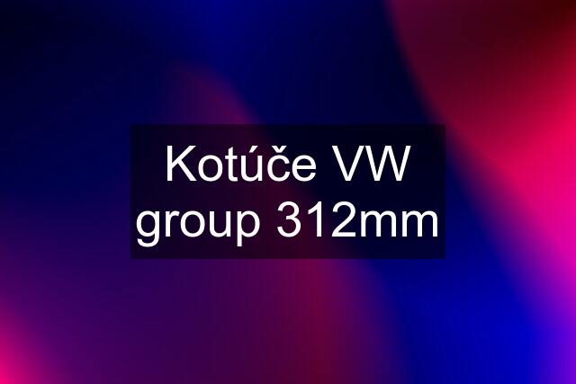 Kotúče VW group 312mm