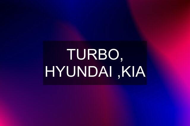 TURBO, HYUNDAI ,KIA
