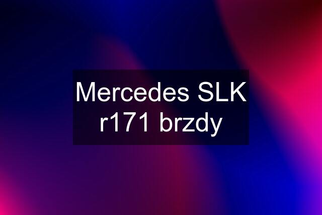 Mercedes SLK r171 brzdy