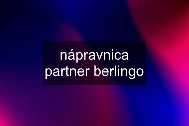 nápravnica partner berlingo