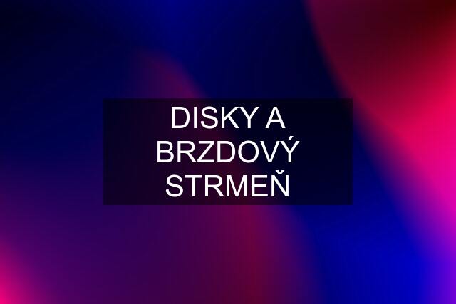 DISKY A BRZDOVÝ STRMEŇ