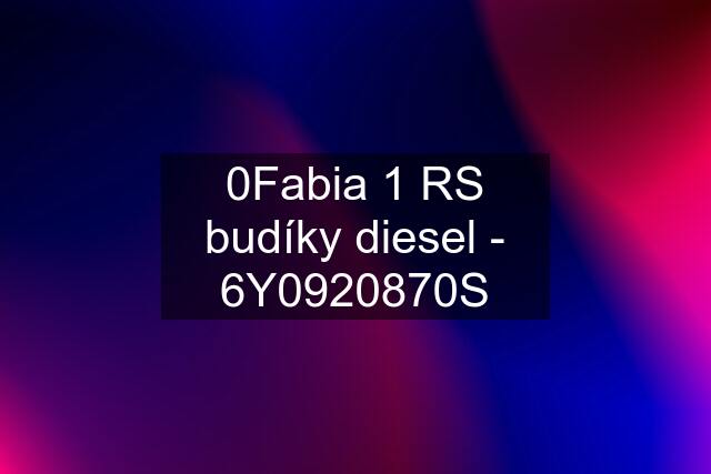 0Fabia 1 RS budíky diesel - 6Y0920870S