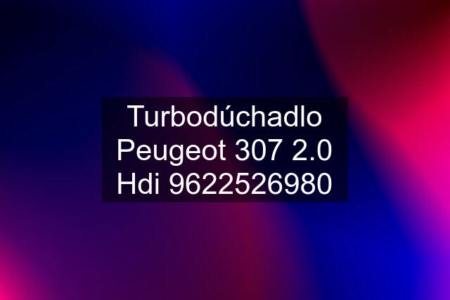 Turbodúchadlo Peugeot 307 2.0 Hdi 9622526980