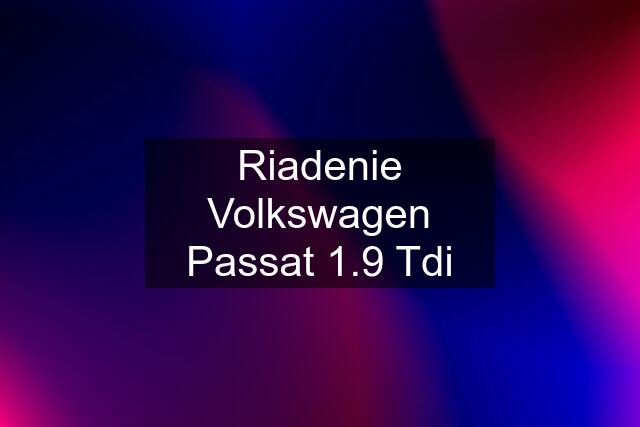 Riadenie Volkswagen Passat 1.9 Tdi